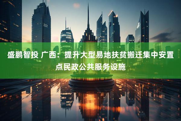 盛鹏智投 广西：提升大型易地扶贫搬迁集中安置点民政公共服务设施