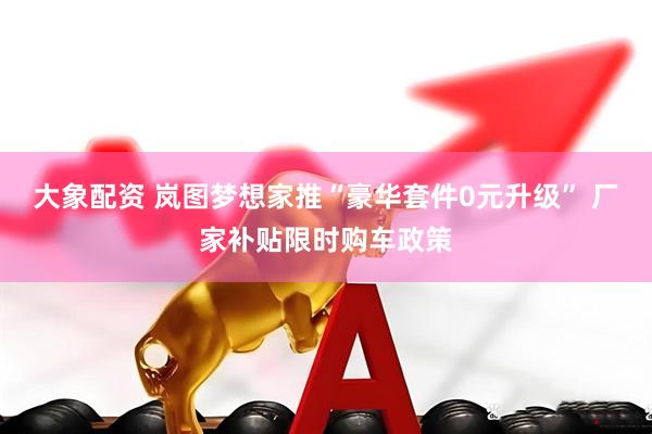 大象配资 岚图梦想家推“豪华套件0元升级” 厂家补贴限时购车政策